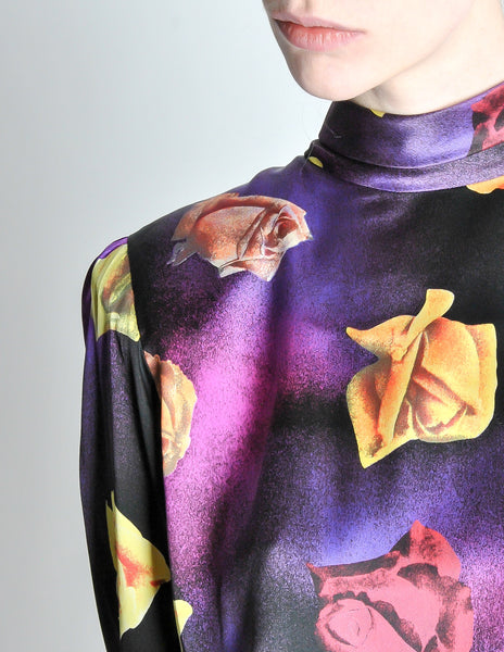 Ungaro Vintage Art Rose Print Top