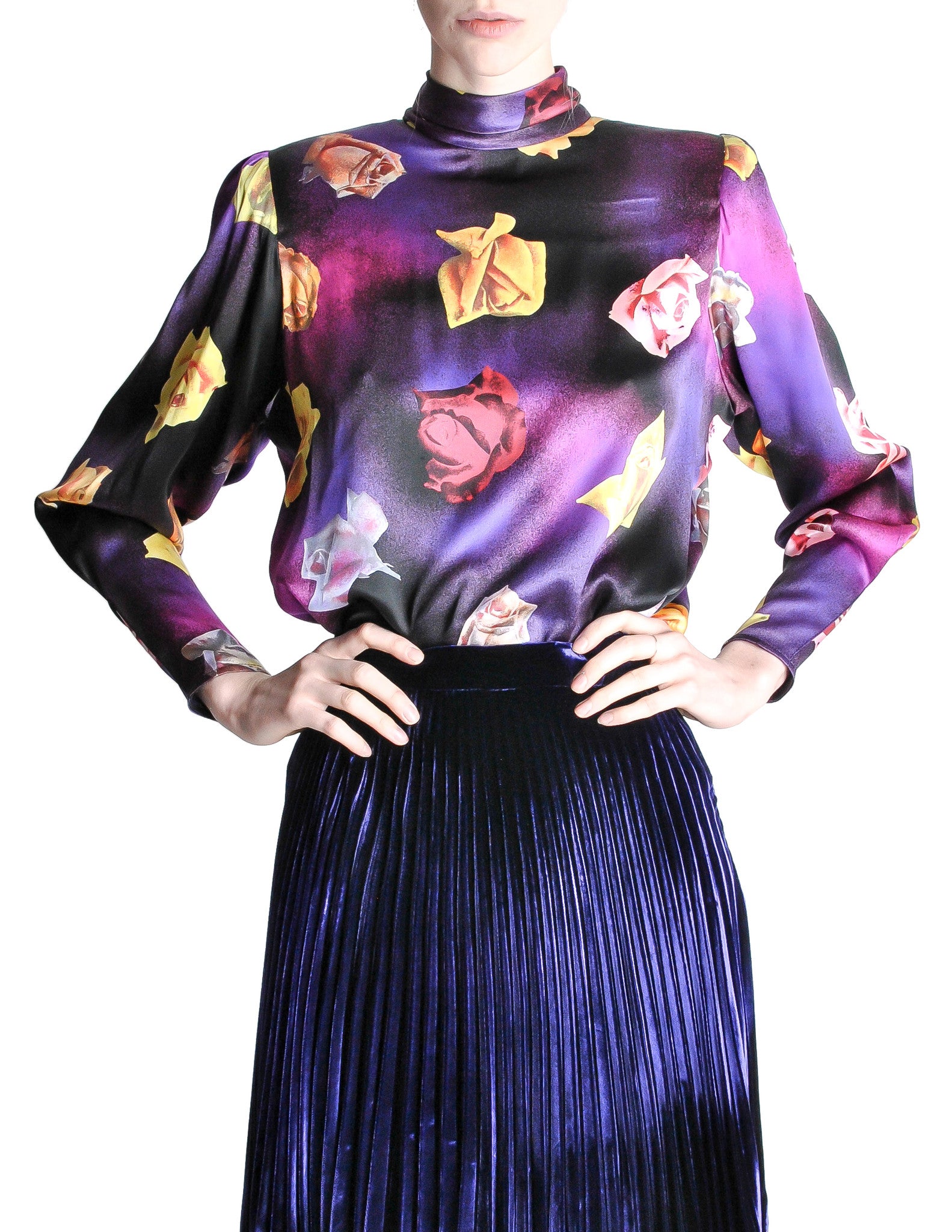 Ungaro Vintage Art Rose Print Top