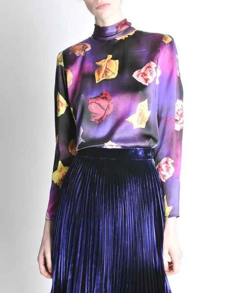 Ungaro Vintage Art Rose Print Top