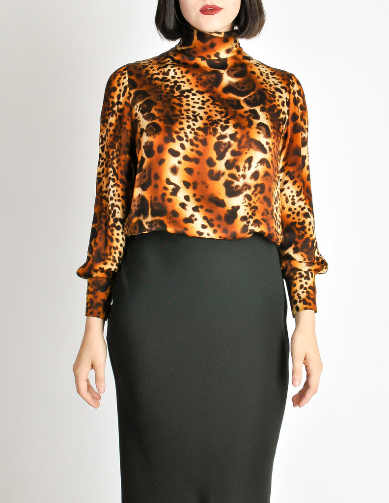 Leopard sales print turtleneck