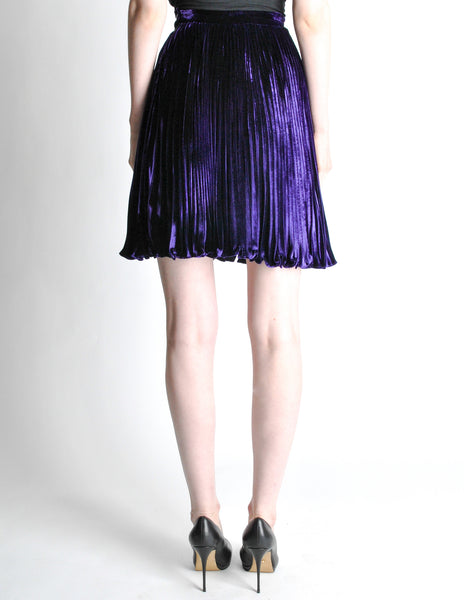 Ungaro Vintage Pleated Purple Velvet Circle Skirt - Amarcord Vintage Fashion
 - 7