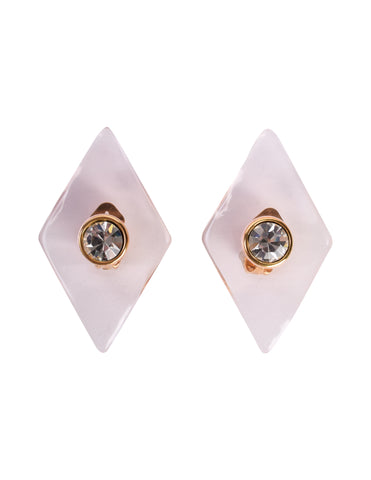 Cc earrings Chanel White in Other - 39033883