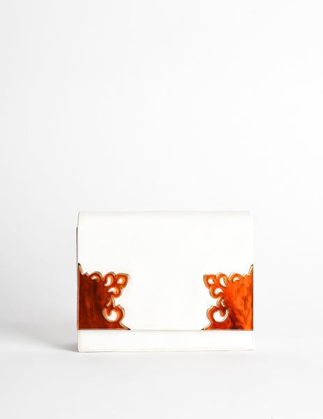 Valentino Vintage White Clutch Bag - Amarcord Vintage Fashion
 - 2