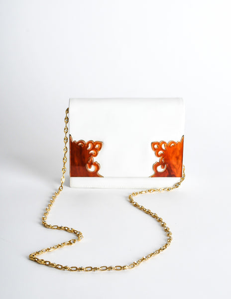 Valentino Vintage White Clutch Bag - Amarcord Vintage Fashion
 - 6