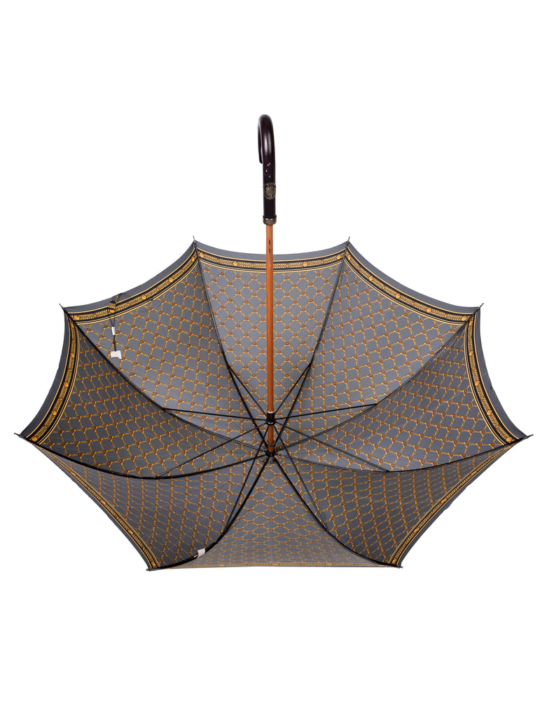 Gianni Versace Vintage Grey Gold Medusa Baroque Print Umbrella – Amarcord  Vintage Fashion