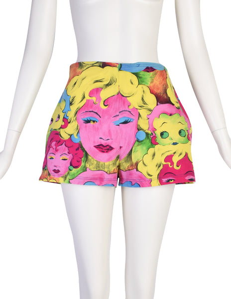 Versace Vintage SS 1991 Pop Art Colorful Print Shorts