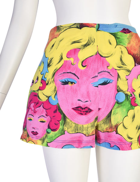Versace Vintage SS 1991 Pop Art Colorful Print Shorts