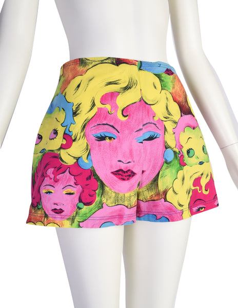 Versace Vintage SS 1991 Pop Art Colorful Print Shorts