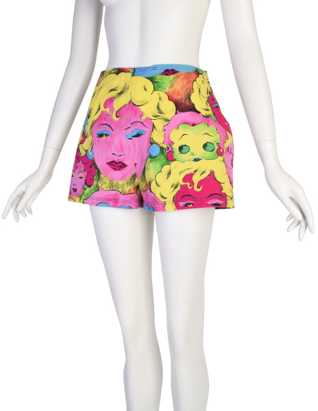 Versace Vintage SS 1991 Pop Art Colorful Print Shorts