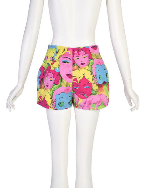 Versace Vintage SS 1991 Pop Art Colorful Print Shorts