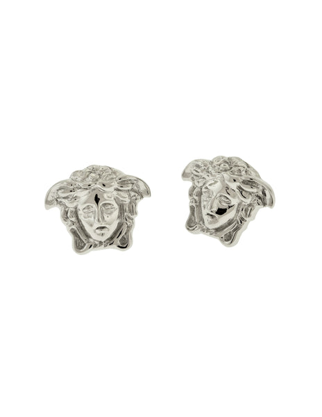 Versace Vintage Silver Medusa Head Stud Earrings