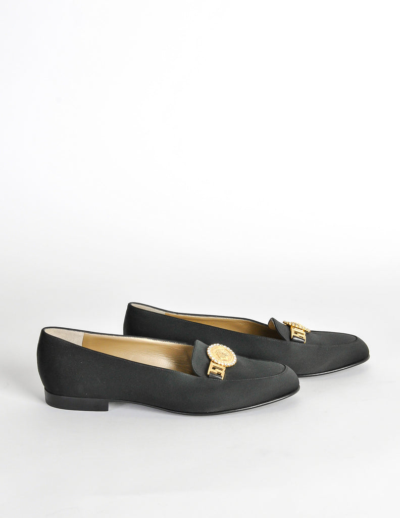 Versace Vintage Black Satin Loafers – Amarcord Vintage