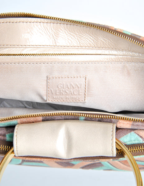 Versace Vintage Printed Velvet Handbag