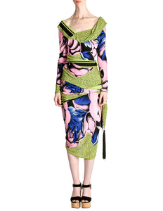 Versace Vintage Graphic Floral Print Top & Skirt Ensemble - Amarcord Vintage Fashion
 - 1