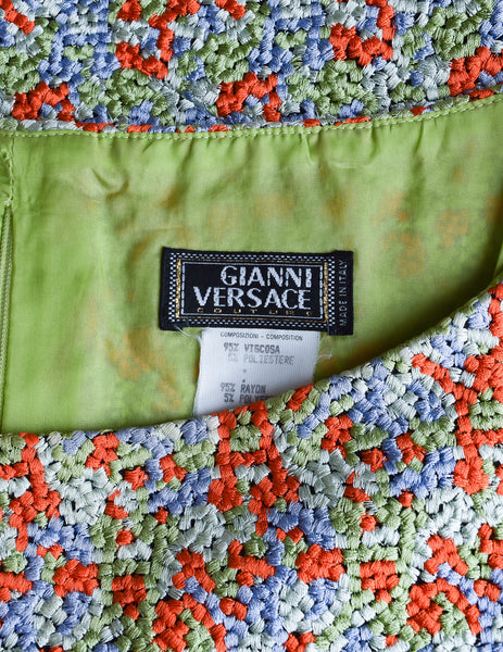 Versace Vintage Couture Multicolor Embroidered Top & Skirt Ensemble Set - Amarcord Vintage Fashion
 - 8