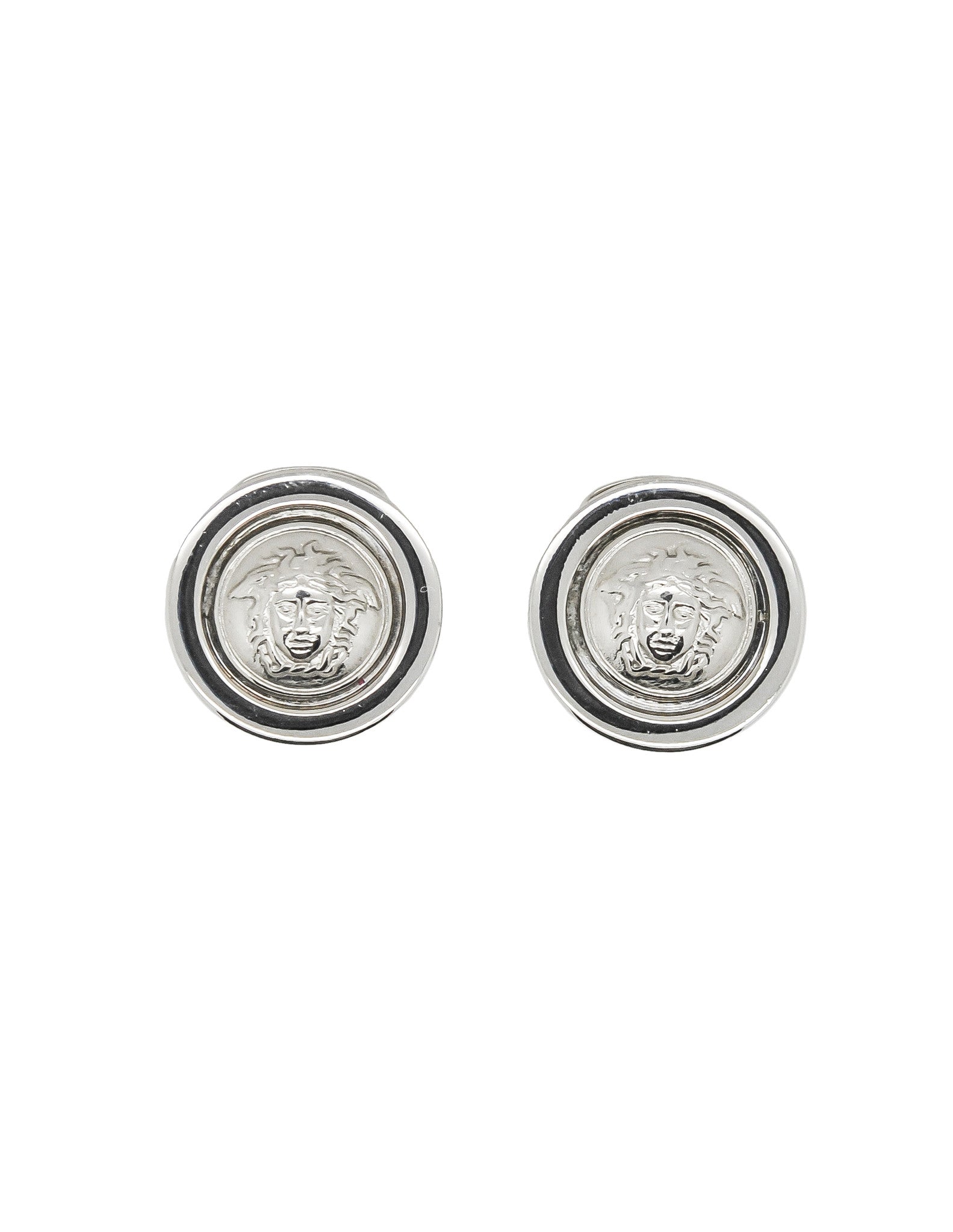 Versace Vintage Medusa Silver Earrings