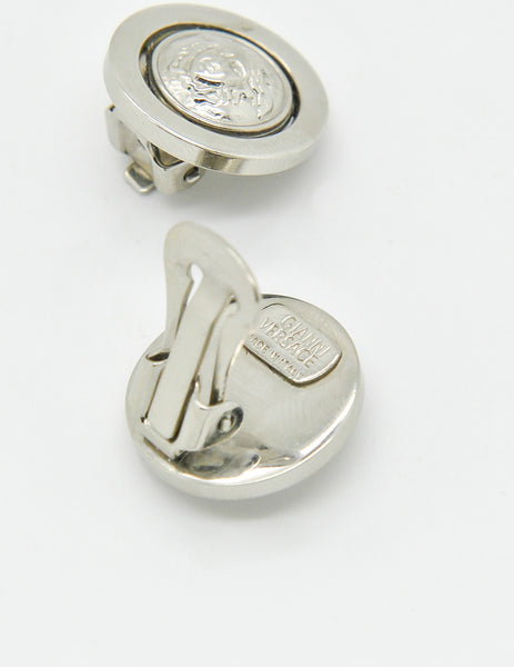 Versace Vintage Medusa Silver Earrings