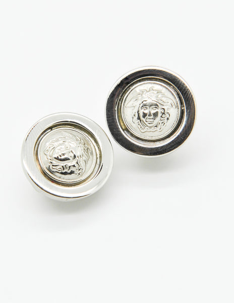 Versace Vintage Medusa Silver Earrings