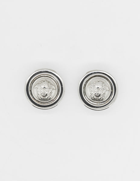 Versace Vintage Medusa Silver Earrings