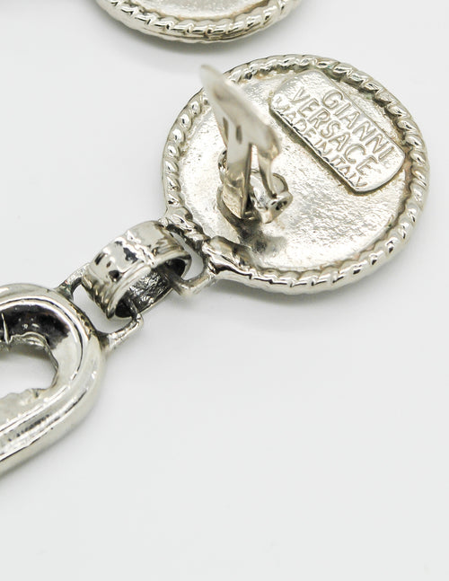 アクセサリー VERSACE FOOP PIERCE SILVER COLOR Versace Safety Pin Drop Earrings | Silver | FARFETCH