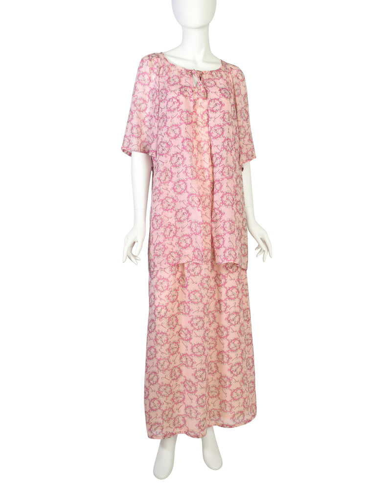 Pucci Vintage 1960s Baby Pink Lilly of the Valley Floral Print