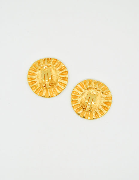 Christian Lacroix Vintage Gold Flower Burst Earrings