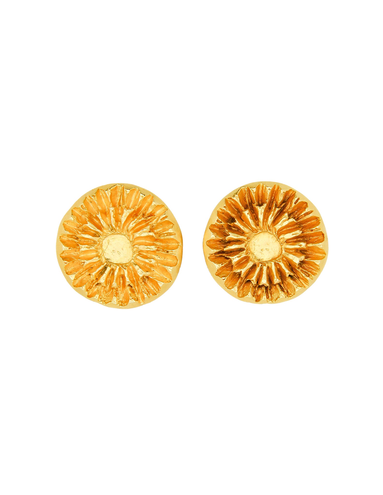 Christian Lacroix Vintage Gold Flower Burst Earrings