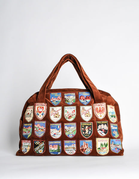 Vintage 1970s Handmade Italian Traveler Patch Bag
