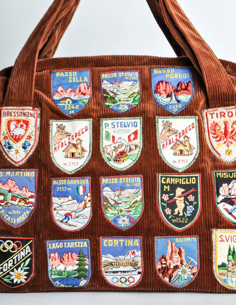 Vintage 1970s Handmade Italian Traveler Patch Bag