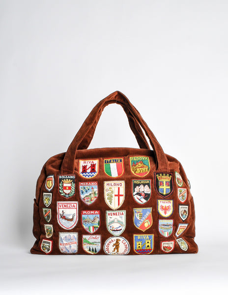 Vintage 1970s Handmade Italian Traveler Patch Bag