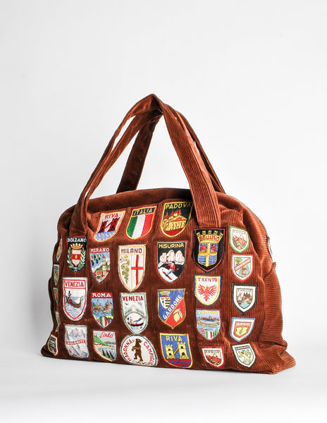 Vintage 1970s Handmade Italian Traveler Patch Bag