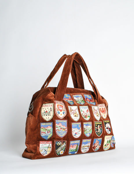 Vintage 1970s Handmade Italian Traveler Patch Bag