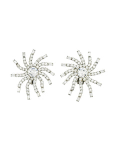 Vintage 1960s Rhinestone Burst Earrings