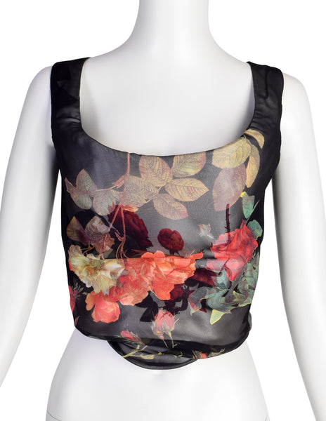 Vivienne Westwood Vintage SS 1994 Cafe Society Iconic Floral Silk Corset Top