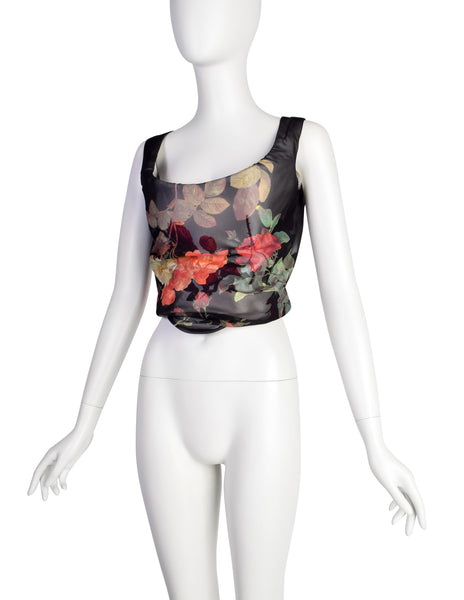 Vivienne Westwood Vintage SS 1994 Cafe Society Iconic Floral Silk Corset Top