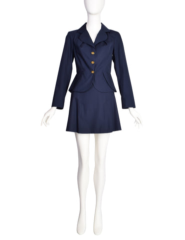 Vivienne Westwood Vintage SS 1993 Iconic Navy Blue Bettina Jacket Mini Skirt Suit