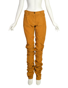 Vivienne Westwood Anglomania Vintage Ochre Corduroy Extra Long Srunched Gathered Pants