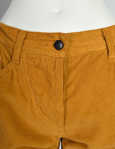 Vivienne Westwood Anglomania Vintage Ochre Corduroy Extra Long Srunched Gathered Pants