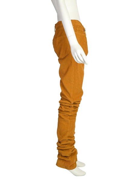 Vivienne Westwood Anglomania Vintage Ochre Corduroy Extra Long Srunched Gathered Pants