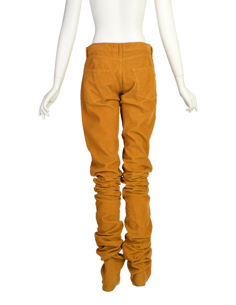 Vivienne Westwood Anglomania Vintage Ochre Corduroy Extra Long Srunched Gathered Pants