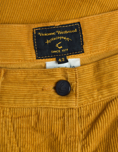 Vivienne Westwood Anglomania Vintage Ochre Corduroy Extra Long Srunched Gathered Pants