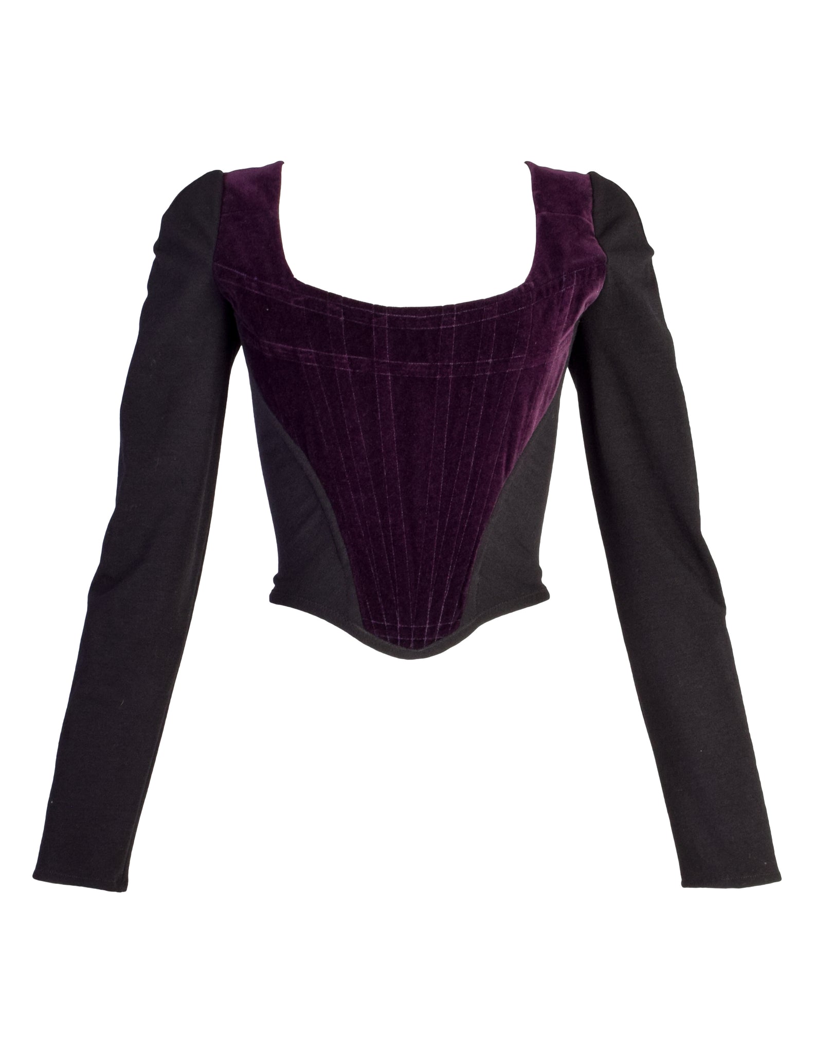 Vivienne Westwood Vintage Early 1990s ICONIC Purple Velvet Long Sleeve Portrait Corset