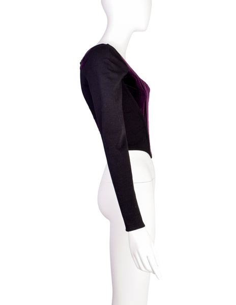 Vivienne Westwood Vintage Early 1990s ICONIC Purple Velvet Long Sleeve Portrait Corset