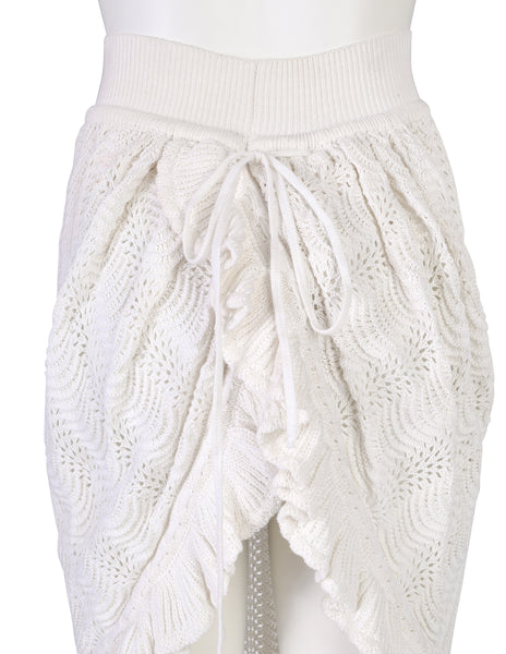 Vivienne Westwood Vintage SS 1995 'Erotic Zones' White Scalloped Knit Bustle Skirt