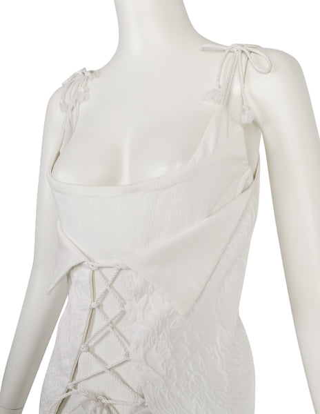 Vivienne Westwood Vintage SS 1996 Gold Label Exquisite White Quilted Overlay Corset Top