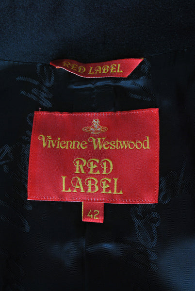 Vivienne Westwood Red Label Black Wool Draped Coat
