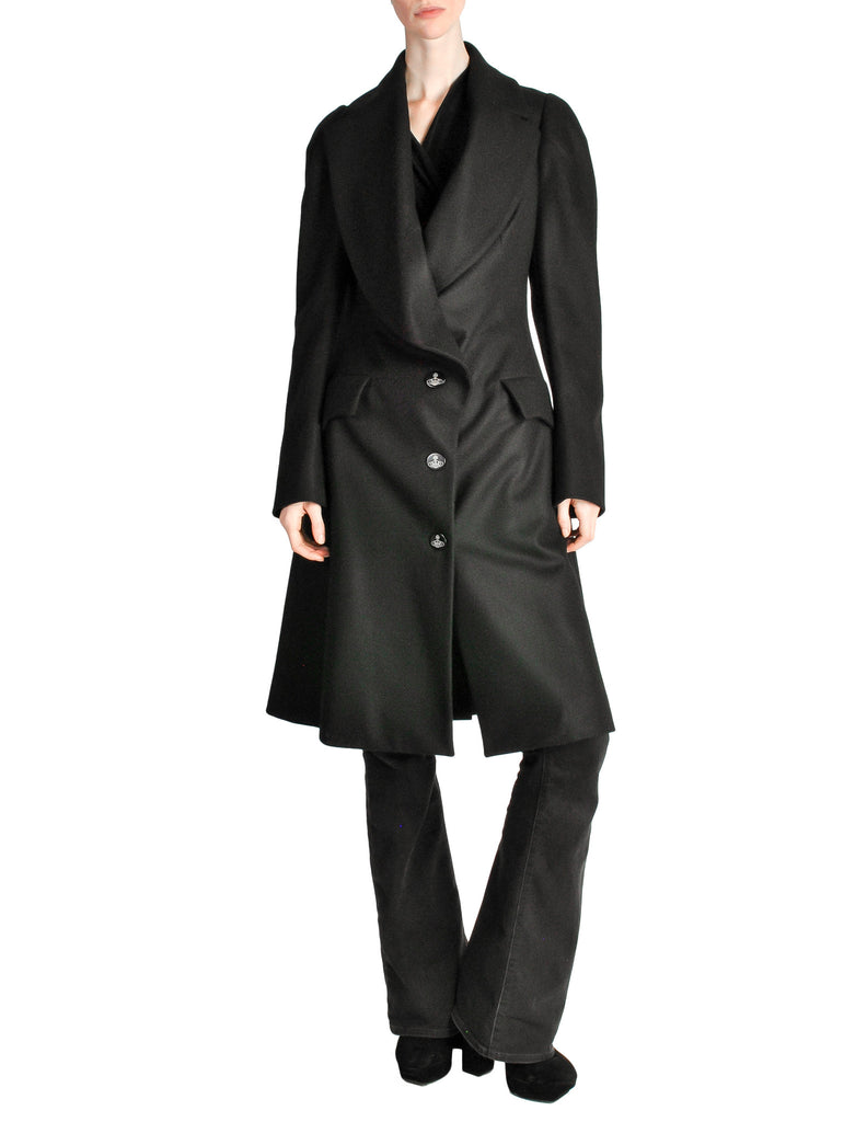 Vivienne Westwood Red Label Black Wool Draped Coat – Amarcord
