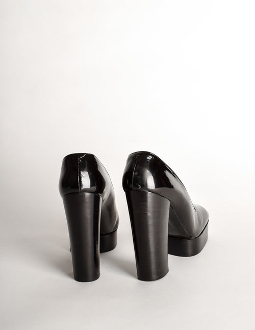 Walter Steiger Vintage Black Patent Leather Platform Heels  display picture 1