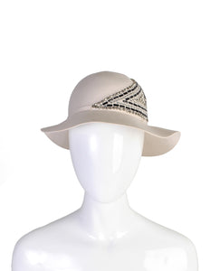 Frank Olive Vintage Embellished Hat