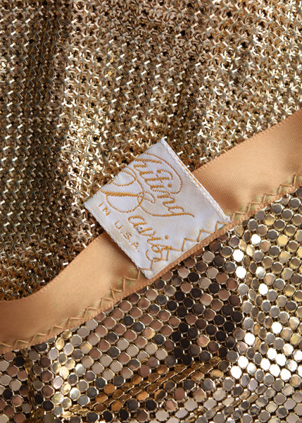 Whiting & Davis Vintage Gold Metal Mesh Halter Top